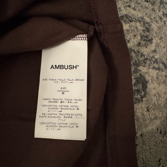 AMBUSH Layered Long Sleeve Shirt Brown BRAND NEW - Picture 5 of 6